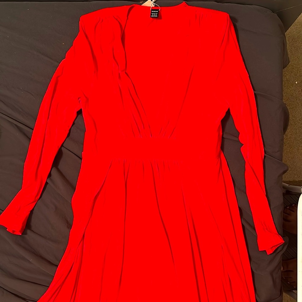 Red/XL/Maxi Dress/Double-Split/Extended V-Neck/New with tag